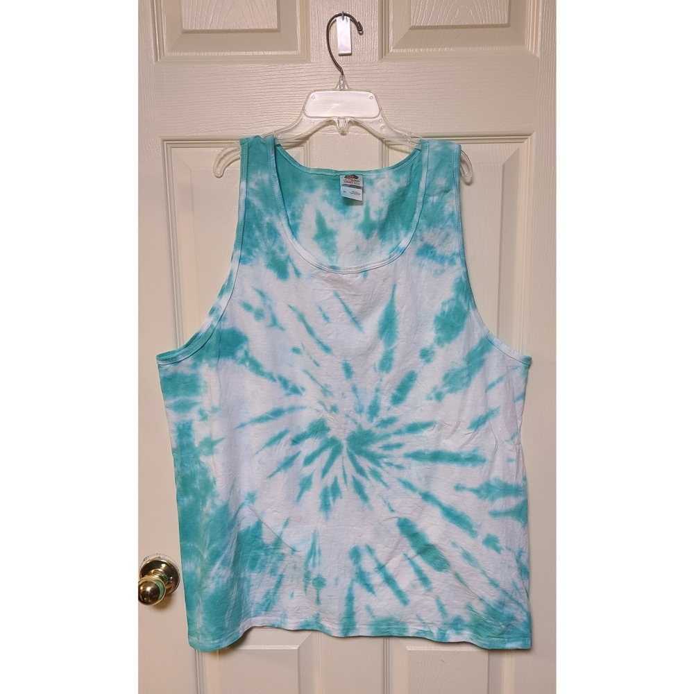 2X Turquoise Tie Dyed Tank Top